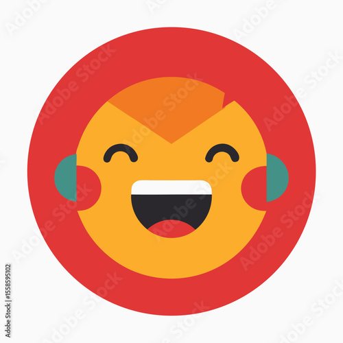 Sad smiley face icon, a vector cartoon illustration of a funny circular character with a melancholic expression
