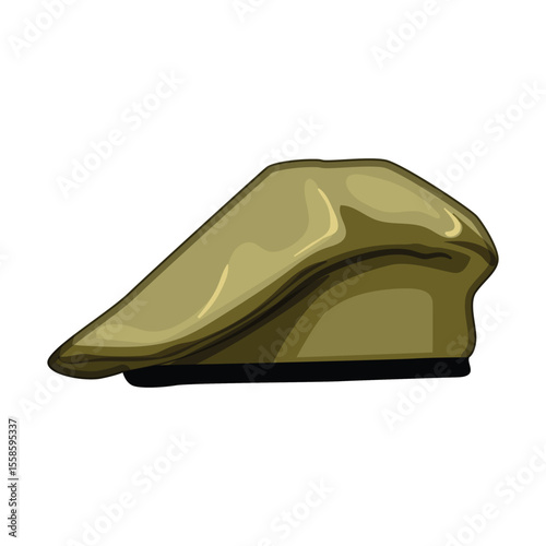 soldier beret hat military cartoon vector illustration