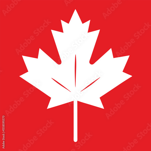 A vibrant red Canadian maple leaf icon on a white background is a perfect symbol for design