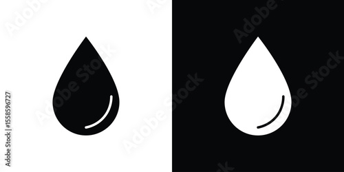 Water drop icon Vector illustration in solid and black and white. EPS10