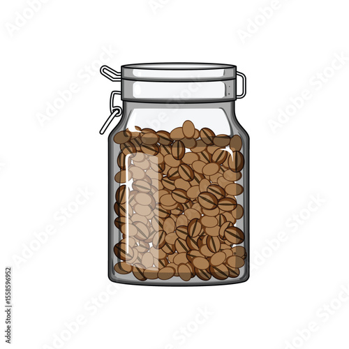 grounds coffee jar cartoon vector illustration