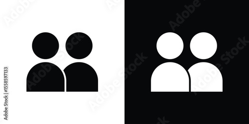 Twin icon Vector illustration in solid and black and white. EPS10