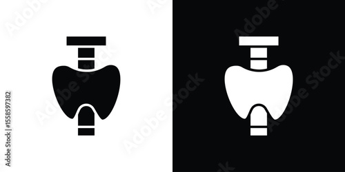 Thyroid icon Vector illustration in solid and black and white. EPS10