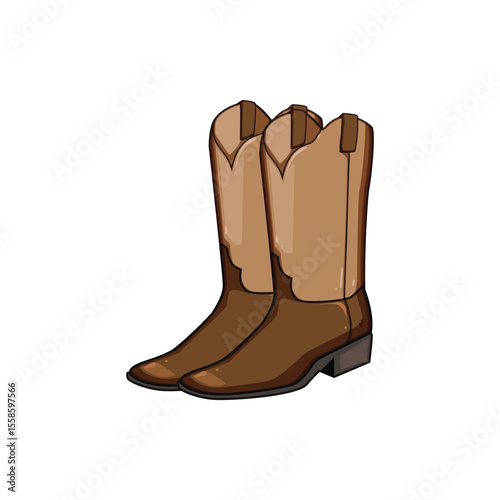 classic cowboy boots cartoon vector illustration
