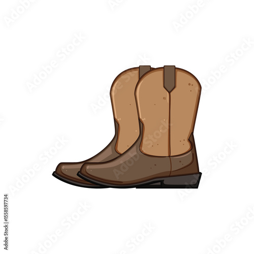 pointed cowboy boots cartoon vector illustration