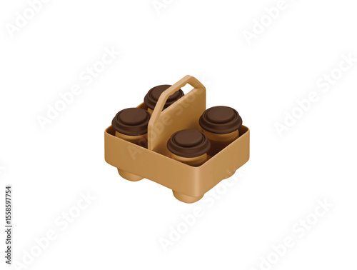 cup carrier icon 3d illustration render