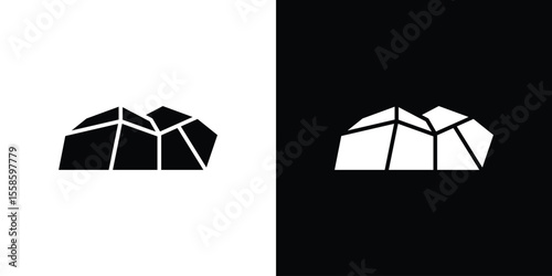 Stone icon Vector illustration in solid and black and white. EPS10