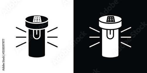 Solar Garden Light lamp icon Vector illustration in solid and black and white. EPS10