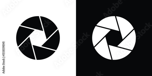 Shutter icon Vector illustration in solid and black and white. EPS10