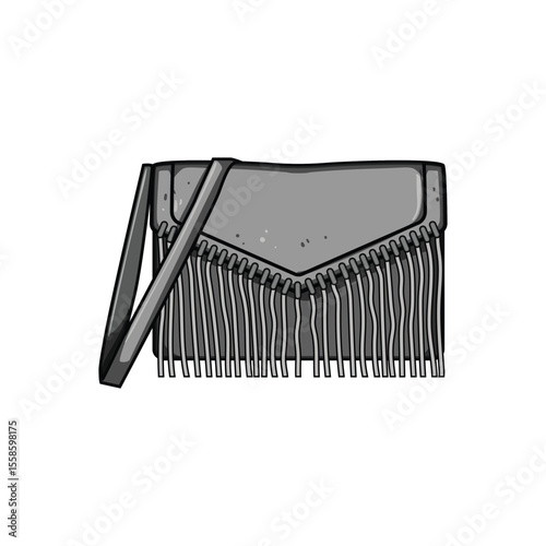 suede cowgirl bag cartoon vector illustration