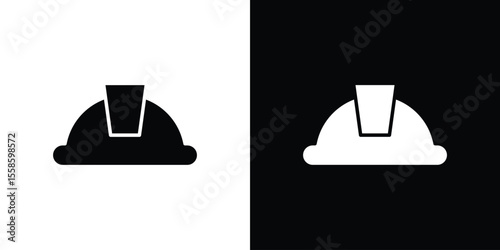 Safety helmet icon Vector illustration in solid and black and white. EPS10
