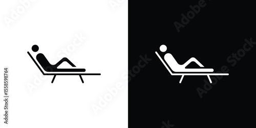 Resting icon Vector illustration in solid and black and white. EPS10