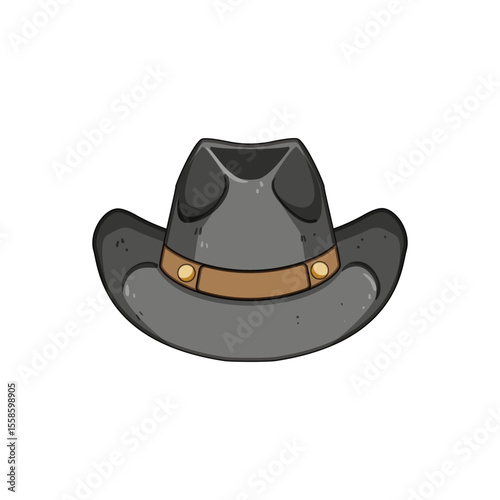 leather cowgirl hat cartoon vector illustration