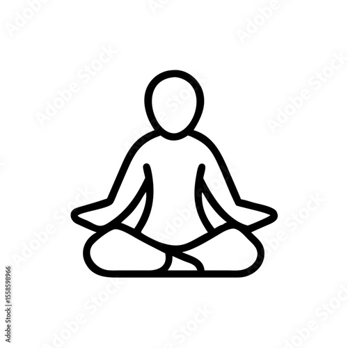 Meditation Time Peaceful Line Art Icon for Daily Calm
