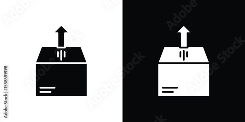 Product release icon Vector illustration in solid and black and white. EPS10
