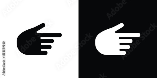 Pointing hand icon Vector illustration in solid and black and white. EPS10
