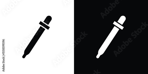 Pipette icon Vector illustration in solid and black and white. EPS10
