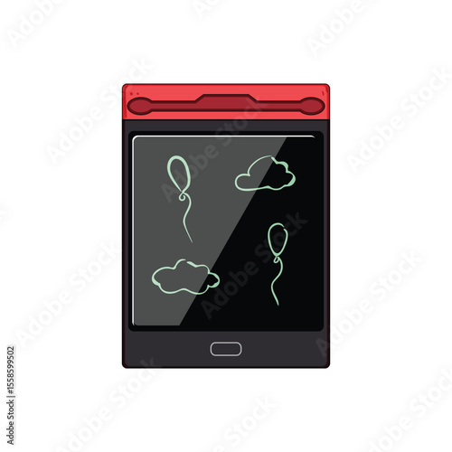 portable digital handwriting pad cartoon vector illustration
