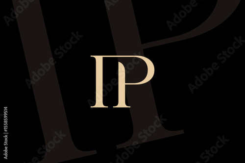 IP or PI letter logo icon design. Classic style luxury initials monogram.