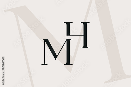 HM or MH letter logo icon design. Classic style luxury initials monogram.