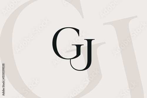 GJ or JG letter logo icon design. Classic style luxury initials monogram.