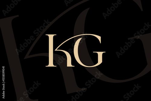 KG or GK letter logo icon design. Classic style luxury initials monogram.