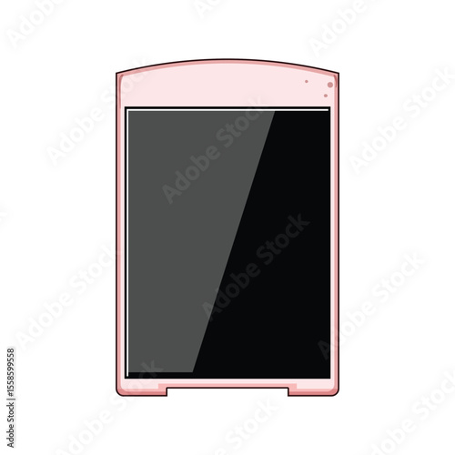 stylus digital handwriting pad cartoon vector illustration