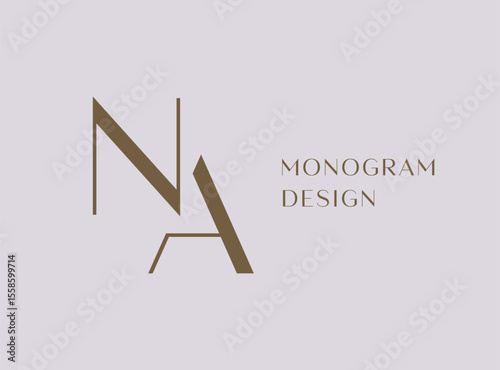 NA letter logo icon design. Classic style luxury initials monogram.