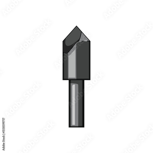 metal drill bit cartoon vector illustration