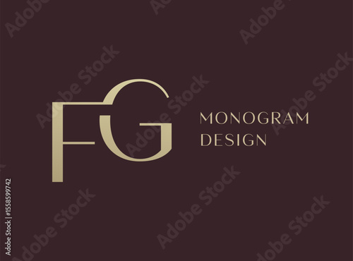 FG or GF letter logo icon design. Classic style luxury initials monogram.