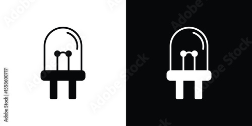 LED icon Vector illustration in solid and black and white. EPS10