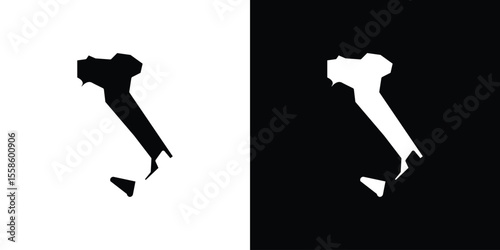 Italy flag icon Vector illustration in solid and black and white. EPS10