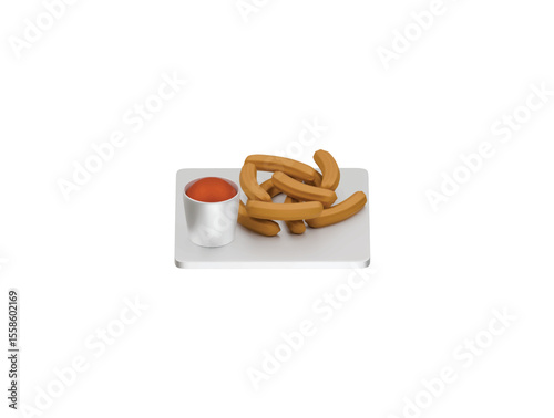 churros icon 3d illustration render