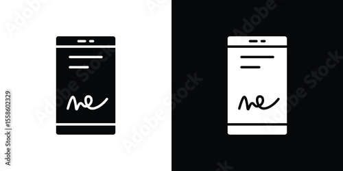 Electronic signature icon Vector illustration in solid and black and white. EPS10