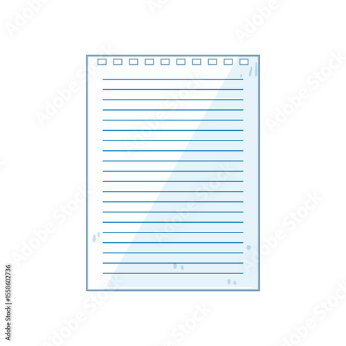 school notebook line page cartoon vector illustration