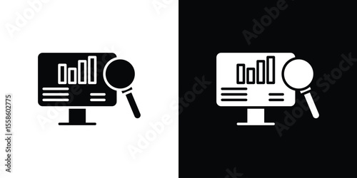Data Analysing icon Vector illustration in solid and black and white. EPS10