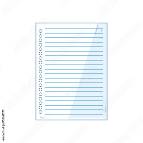 office notebook line page cartoon vector illustration
