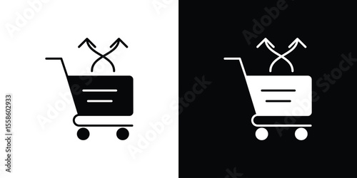 Cross sell icon Vector illustration in solid and black and white. EPS10