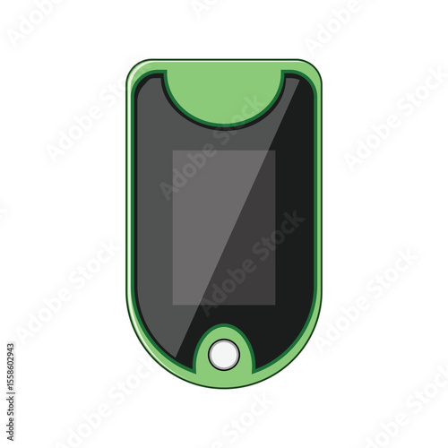 pulse oxygen fingertip monitor cartoon vector illustration