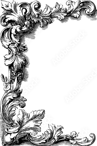 Elegant baroque ornamental banner design for vintage decor and invitations