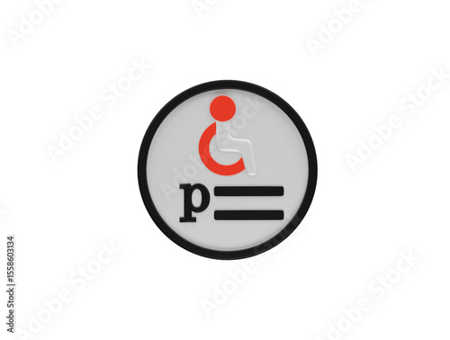 handicapped parking icon 3d illustration render