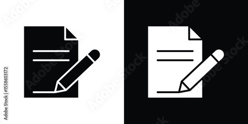 Contract icon Vector illustration in solid and black and white. EPS10