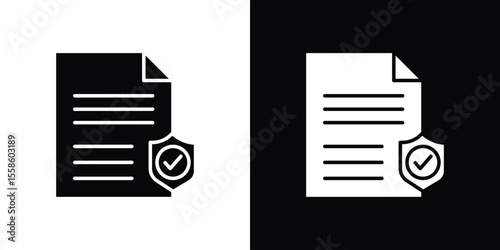 Contract coverage icon Vector illustration in solid and black and white. EPS10