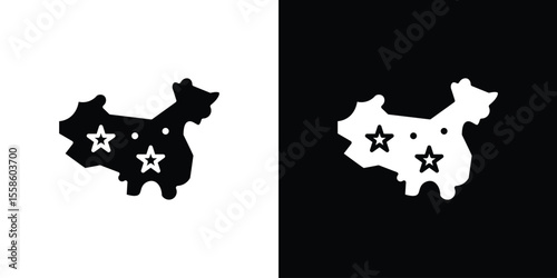 China map icon Vector illustration in solid and black and white. EPS10