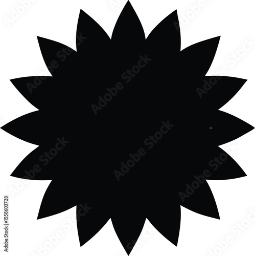 A Sharp Black Starburst Shape Against a White Background	