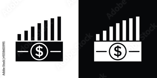 capital gain icon Vector illustration in solid and black and white. EPS10