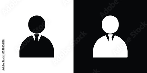 Businessman icon Vector illustration in solid and black and white. EPS10