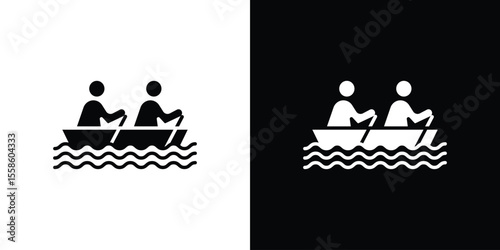 Boat race icon Vector illustration in solid and black and white. EPS10