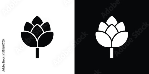 Artichoke icon Vector illustration in solid and black and white. EPS10