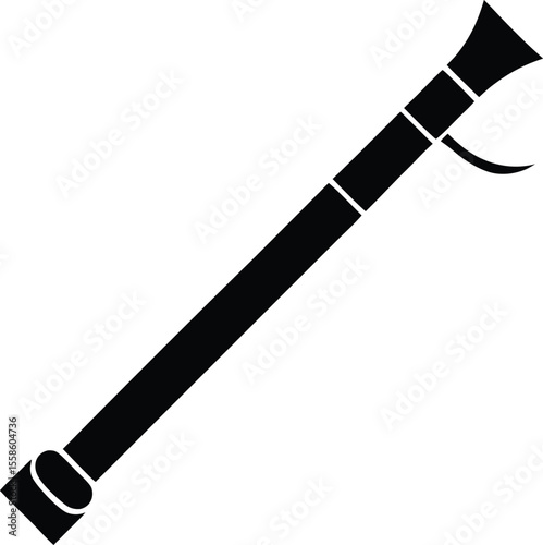 Musical Instrument Black Silhouette Illustration of a Woodwind Instrument